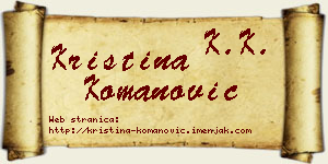 Kristina Komanović vizit kartica